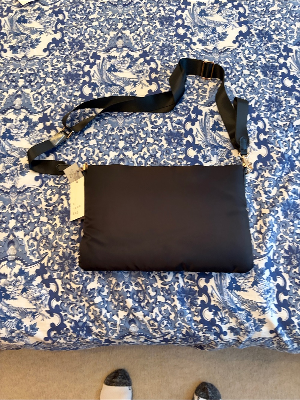a new day Black Nylon Shoulder Bag with Interior Tag